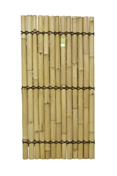 Product image of the product “Bamboo element Model Surabaya, rigid, yellow-brown (Apus), with decorative rope. Diameter 3-5cm 90 x 180 cm Height. ”